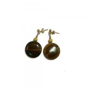 Rich Brown Tiger's Eye Drop Earrings